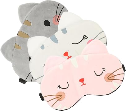 3pcs Cartoon Sleep Mask for Women Men, Flannel Light Blocker