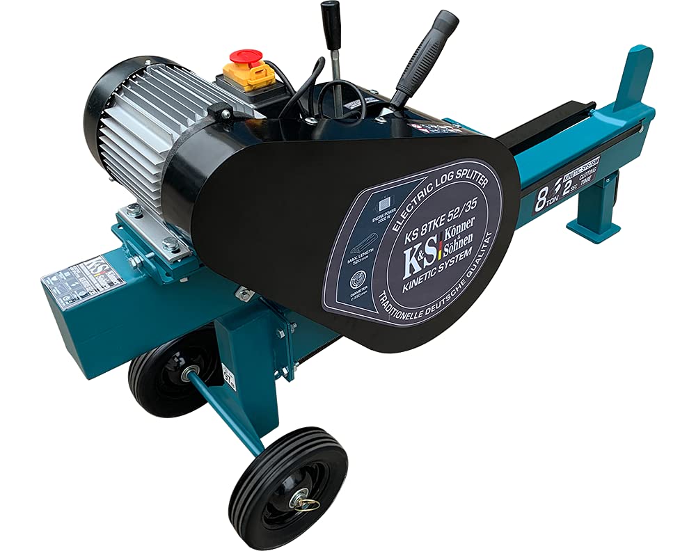 Cortador de leña cinética con motor eléctrico KS 8TKE 52/35, 2000 W, fuerza de corte máx. 8 toneladas, longitud máxima del tronco: 520 mm, diámetro máximo 350 mm,cortador de leña eléctrico.