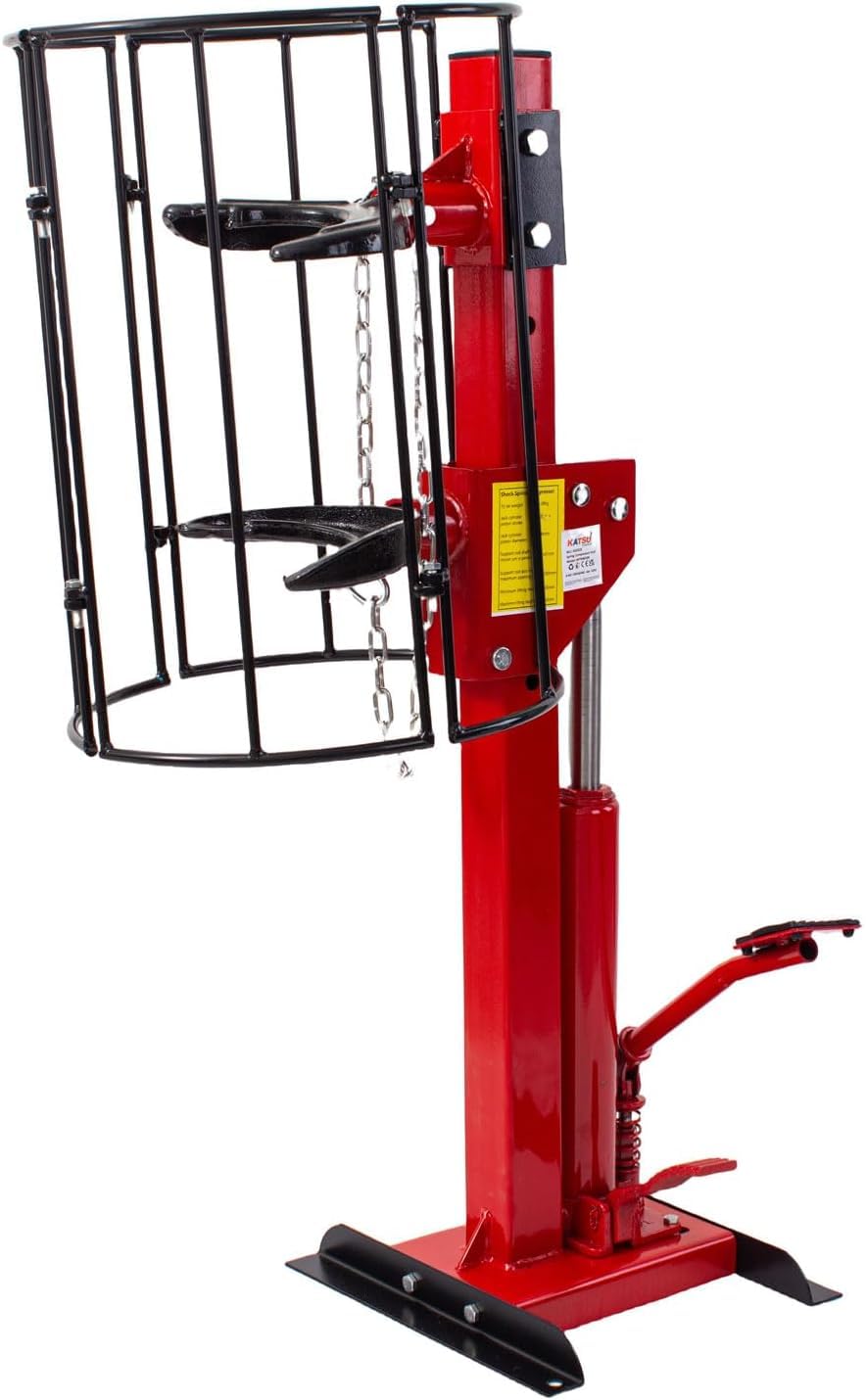 KATSU Tools Hydrauliczne narzędzie do sprężyn śrubowych z osłoną bezpieczeństwa, nośność 997 kg, do napraw samochodów osobowych, furgonetki, ciężarówek