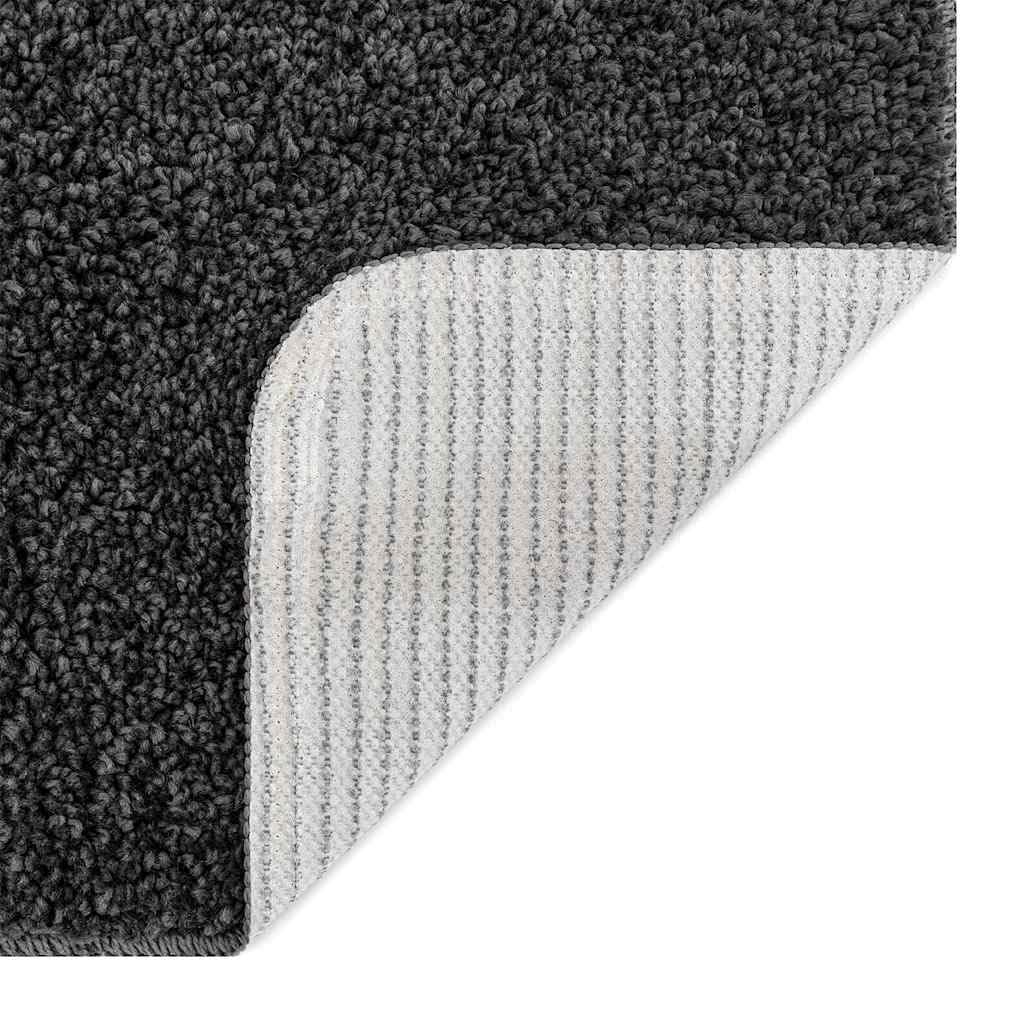 Rutschfeste Badmatte Dunkelgrau 70 x 120 cm PP mit Latex-Rückseite für sicheren Stand im Badezimmer, waschbar, schnelltrocknend, langlebig und stilvoll für Innenräume