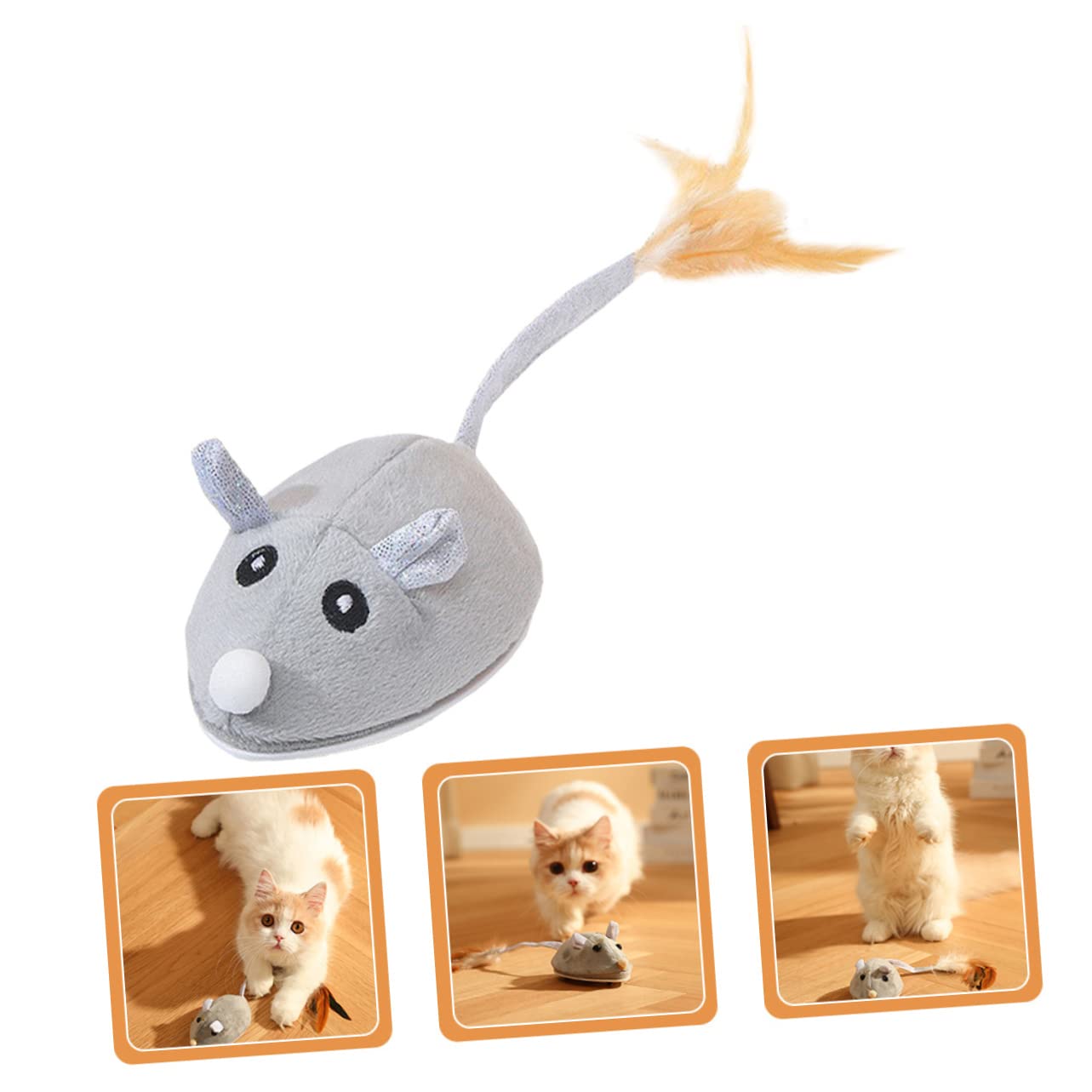 Happyyami 4piezas Ratón Eléctrico Interactivo para Gatos Juguete Motorizado Recargable Simula Movimiento Real para Estimular El Instinto De Caza De Tus Felinos