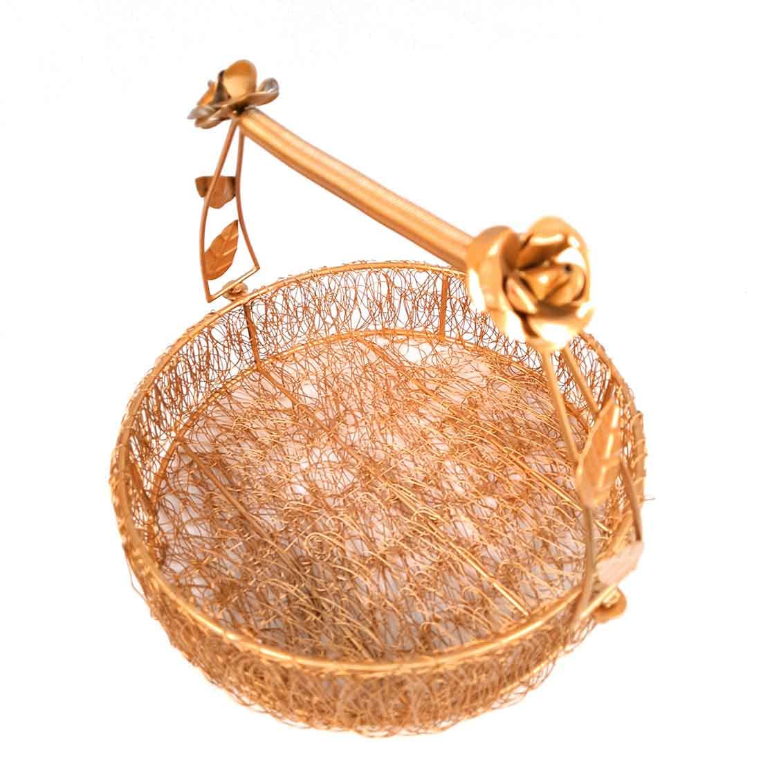 Golden Iron Basket - Decorative & Gift Basket -8
