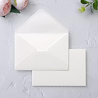 Vista 21 de PONATIA Paquete de 50 sobres A4 de 4 x 6 pulgadas para invitaciones de boda, tarjetas de fiesta de cumpleaños, tarjetas de regalo, sobres de Azul