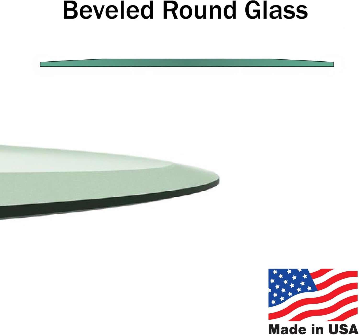 13" Inch Round Glass Table top - 1/4" Thick - Bevel Polish Edge, America Glass