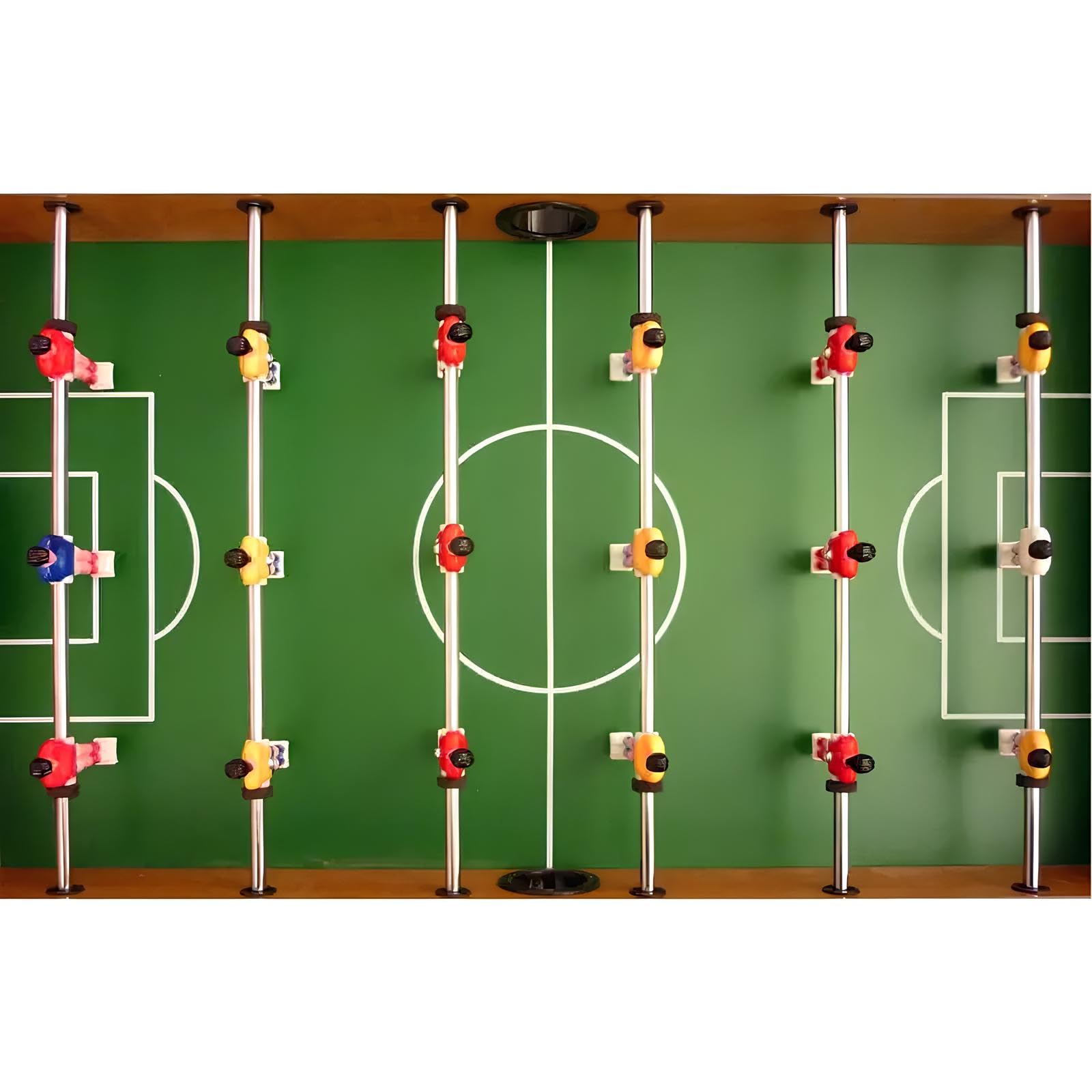 Calcetto Biliardino Calciobalilla in Legno con Gambe Super Robusto Football Calcio Balilla da Casa con 2 Palline Segnapunti Maniglie Antiscivolo Tavolo Calcetto da Terra Bambini Adulti cm 69x37xh62