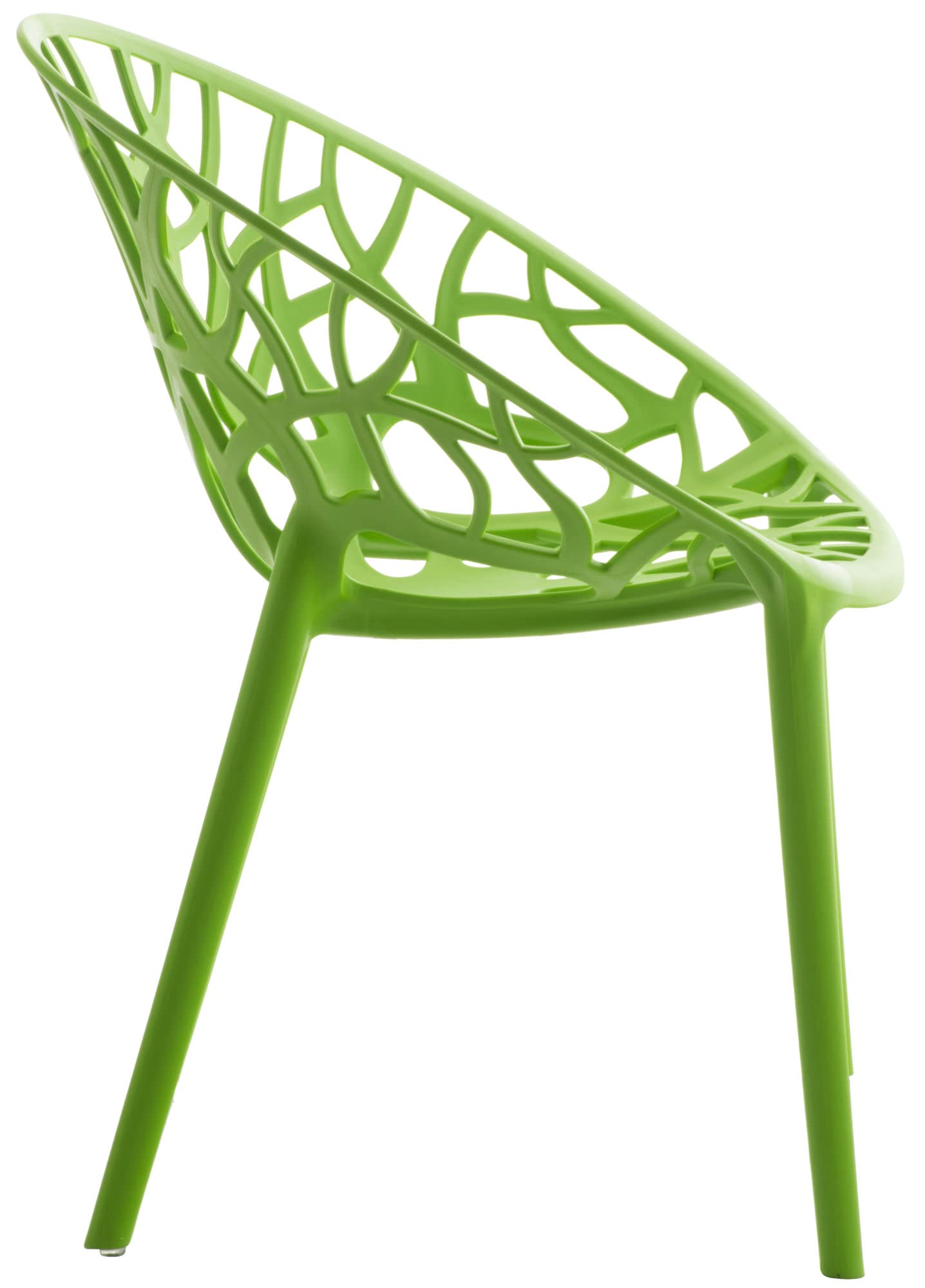 CLP Juego de 4 sillas de jardín, apilables y Resistentes a la Intemperie, Moderno con reposabrazos no Ajustables, Estructura de plástico Hope, Color:Verde Claro