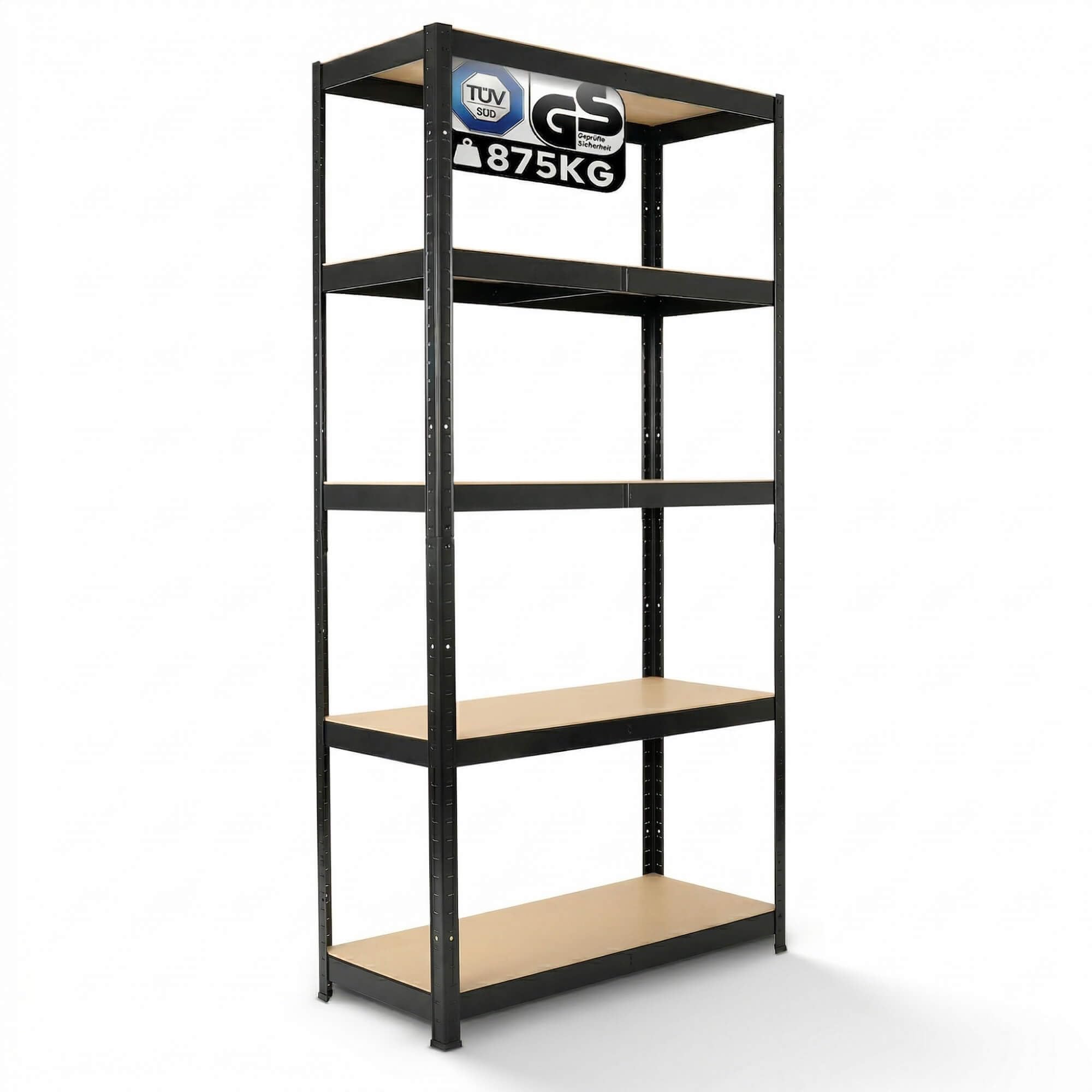 AREBOS Scaffalatura per carichi pesanti 180 x 90 x 40 cm | 875 kg di portata | 5 pannelli MDF Scaffalatura | Per magazzini