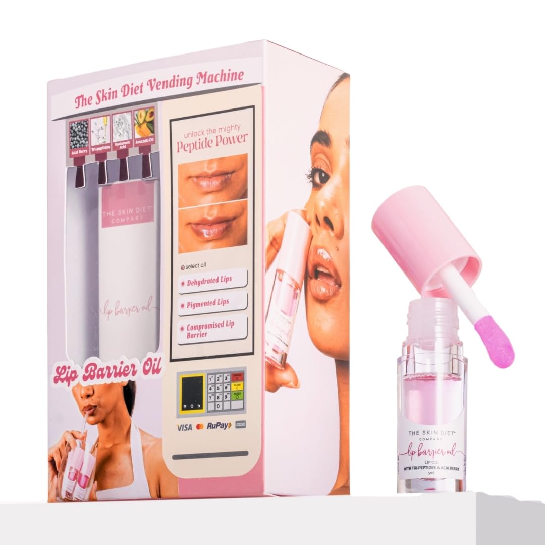 THE SKIN DIET COMPANY Glossy Glam Vending Machine - Natural Plump Lip Barrier Oil for Dry & Pigmented Lips with Acai, Avocado, Jojoba & Hyaluronic Acid - 5ml - Shine Like Never-image-41