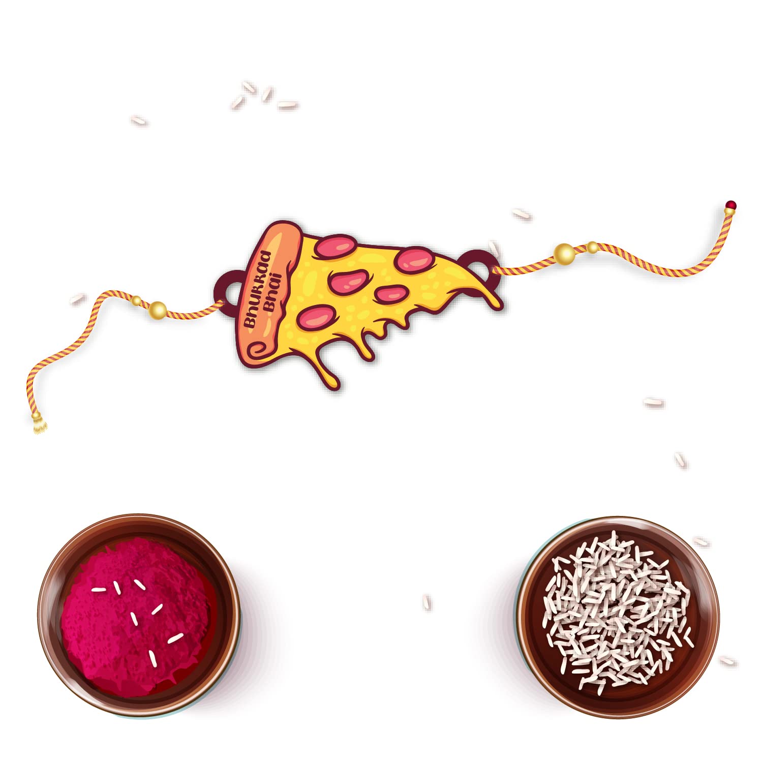 Bhai Please Bhukkad Bhai (Pizza) Rakhi for Brother/Bhai/Bhaiya| Set of 1 pc with Roli/Kumkum- Chawal| Kids, Boys Designer, Fancy, Fun, Movie Wooden Rakhi Set| with Raksha Bandhan Greetings (B098F39NVJ) Amazon Price History, Amazon Price Tracker