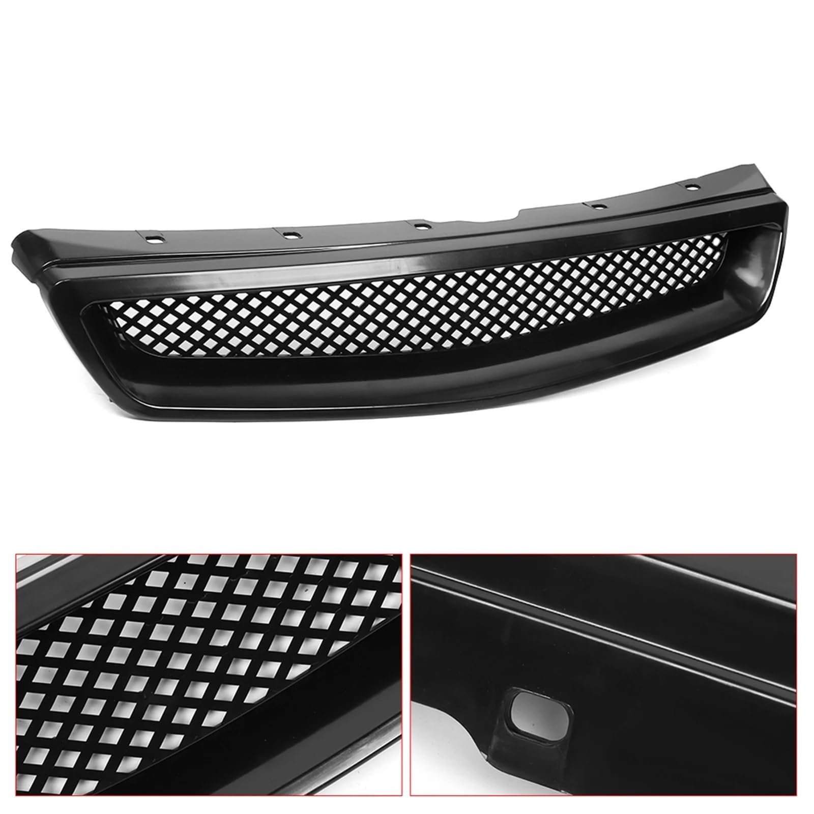 Kratka samochodowa Zderzak Przedni Grill Maski Pasuje Do EK JDM Type R Honda Civic 1999 ‑ 2000 Wymiana Grilla