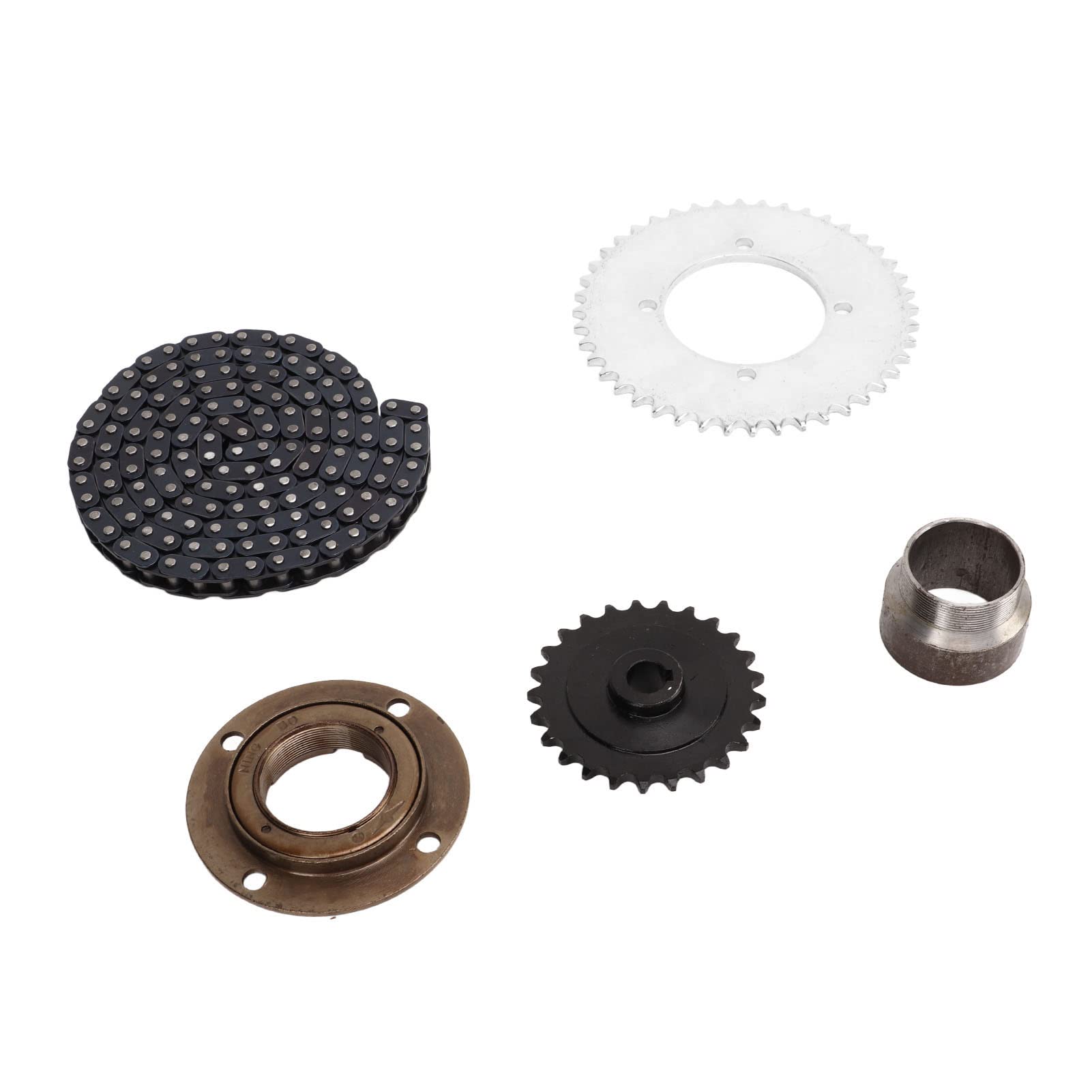 Combo de cadena y piñón de transmisión T8F, cadena de 146 eslabones con piñones de 44 y 25 dientes, volante sin dientes, conector para triciclos, scooters, bicicletas, cuatriciclos
