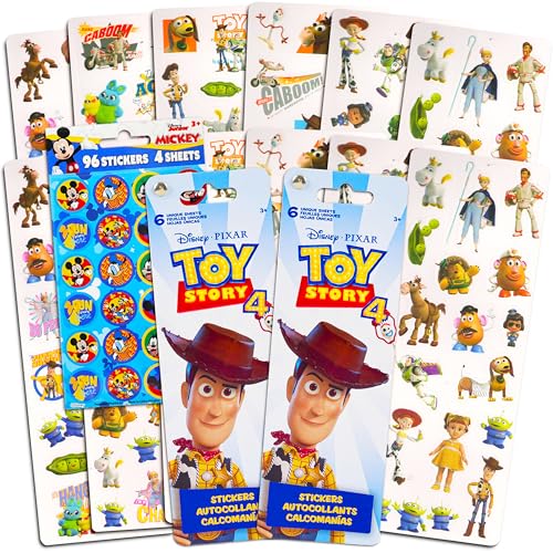 Toy Story Stickers Party Favors Pack - Bundle Includes 240 Toy Story Stickers with Bonus Mickey Mouse Stickers (12 Sticker Sheets Toy Story Party Supplies)