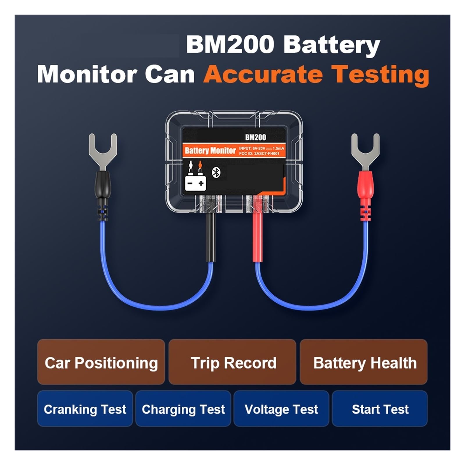 Drahtloser 12-V-Batteriemonitor, Überwachung Des Autobatteriezustands, Batterietester, Abnormaler Alarm, Unterstützt Max. 4 Autos Schnelle Genaue Erkennung