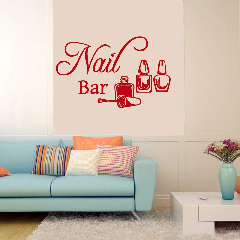 Gadgets Wrap Nail Bar Wall Sticker Manicure Vinyl Wall Decal Nails Beauty Salon Decoration Removable Wall Window Glass-image-38