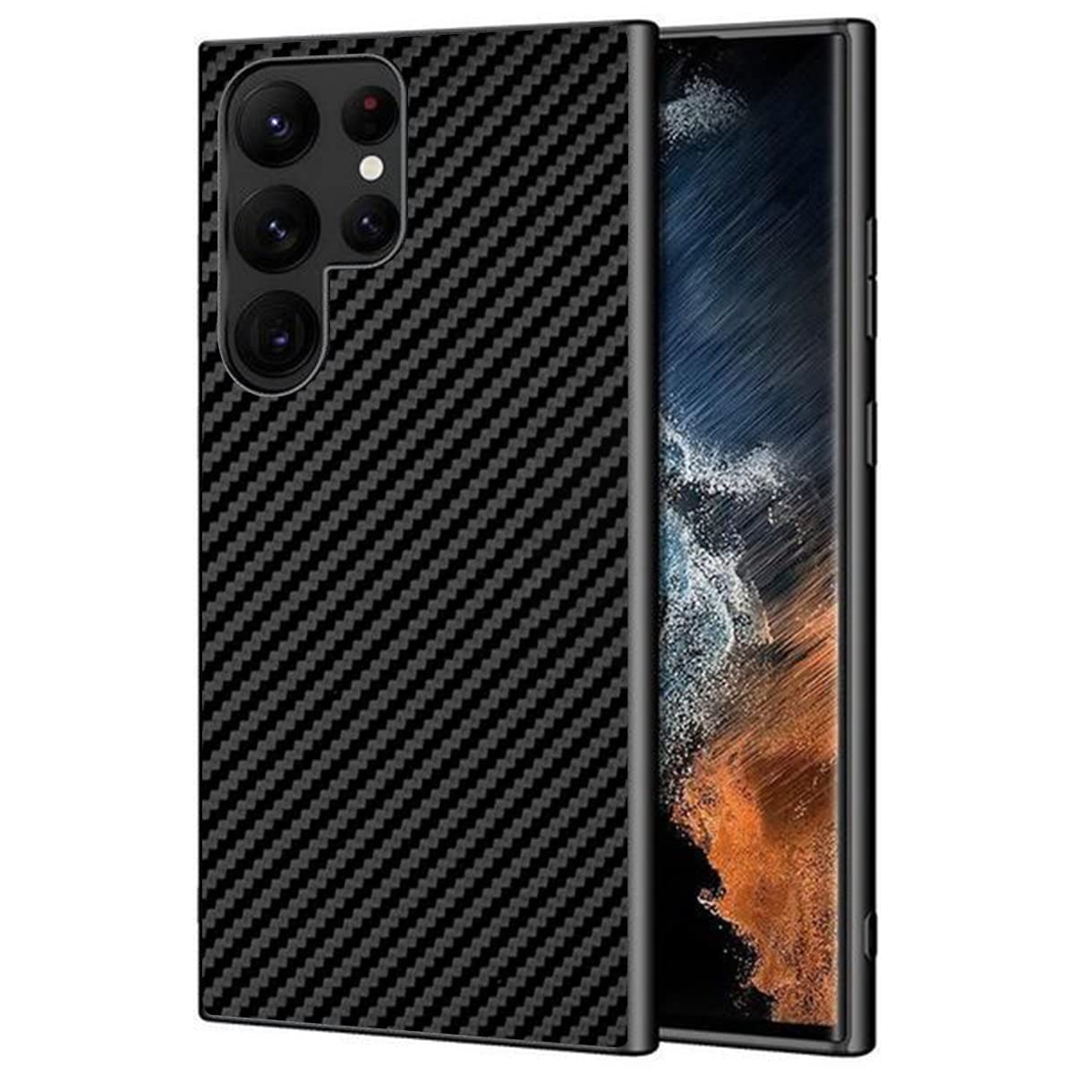 Riggear Sleek Samsung Galaxy S23 Ultra Back Cover Case (TPU+PC | Black CF) (B0BVMRWMMS) Amazon Price History, Amazon Price Tracker