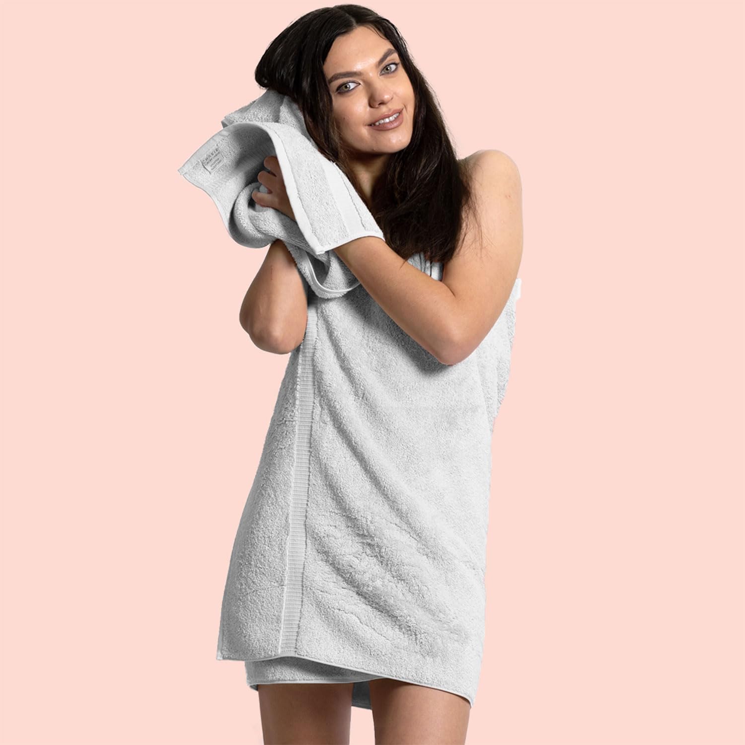 Chakir Turkish Linens 100% Cotton Premium Turkish Towels for Bathroom, 2 Large Bath Towels, 2 Hand Towels, 2 Washcloths (6-Piece Towel Set, Wedgewood)