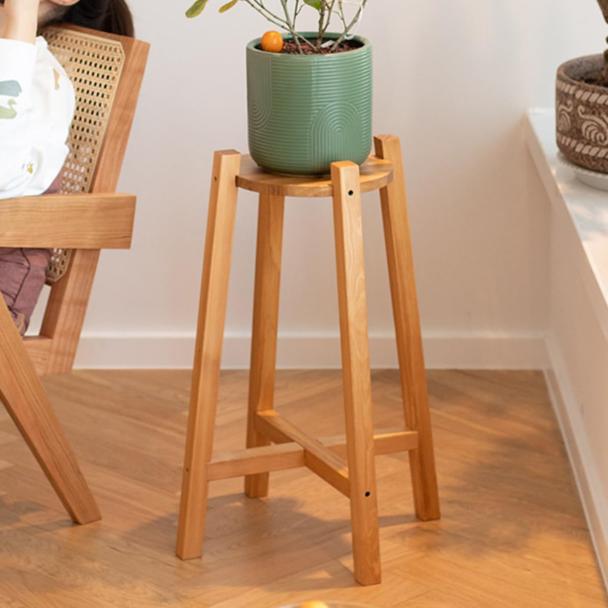 Amazon.co.jp: [GZGZ] フラワースタンド 2段 24*80cm 無垢材