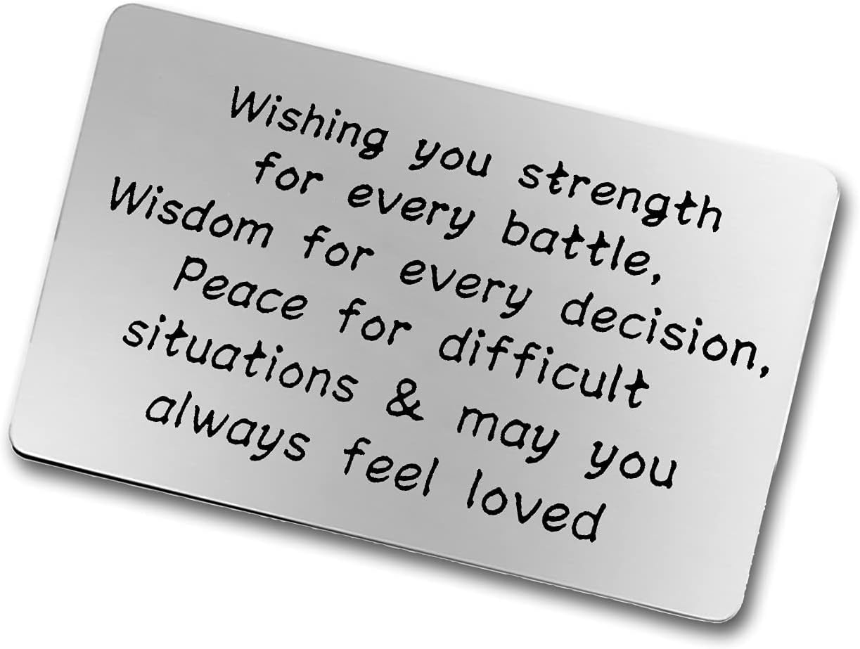 Christian Engraved Wallet Card Inspirational Encouragement Gifts for Men Women Sister Brother Religious Gifts for Men Women Daughter Son Wallet Card Insert Christmas Birthday Gift for Her Him