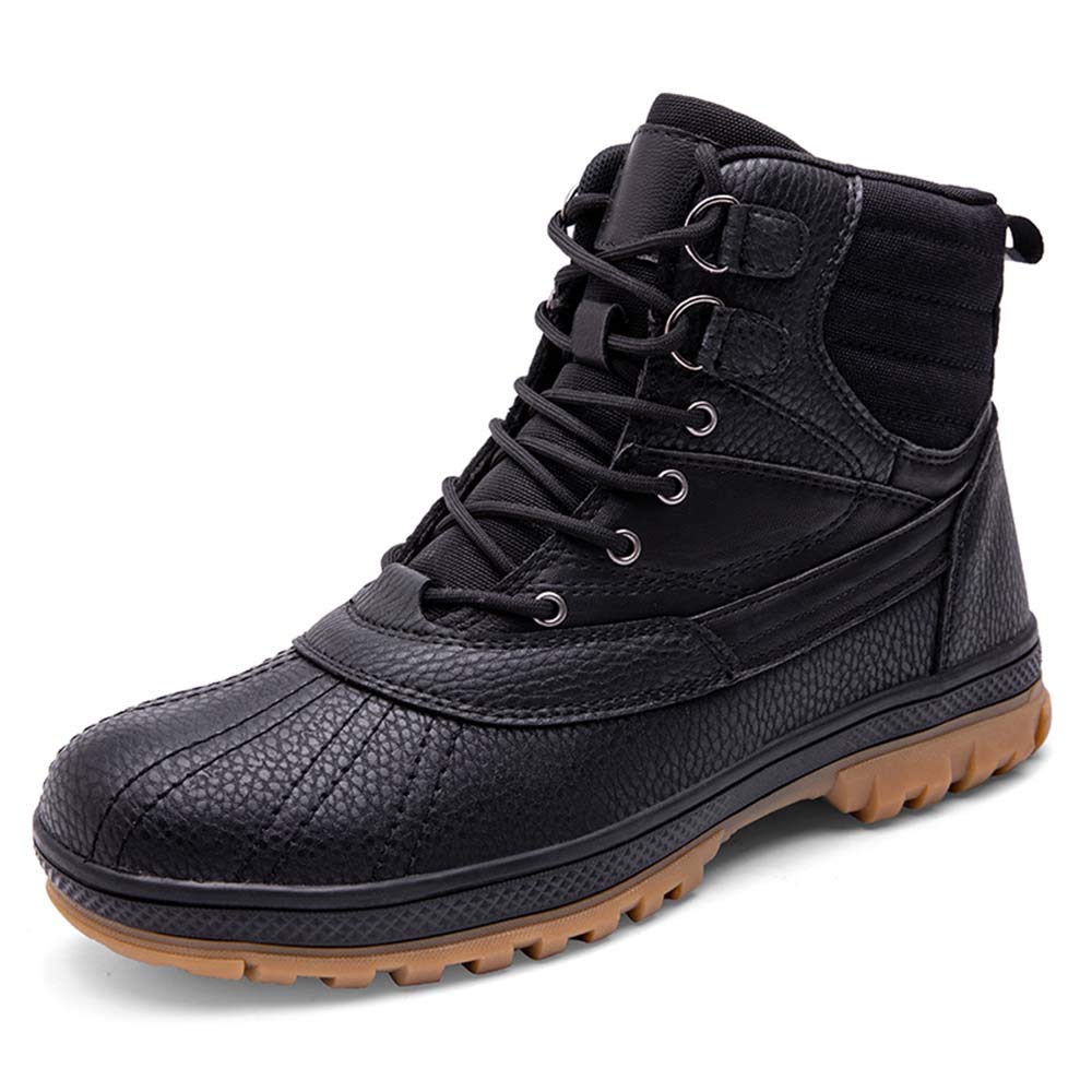 Bitiger Boots for Men Combat Tactical Safety Ankle Boots Security Military Police Boot Black