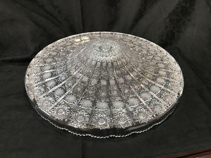 ボヘミアンガラス500PK 大皿 ボヘミアングラス 500PKカット 花瓶（フラワーベース） : コリーネ