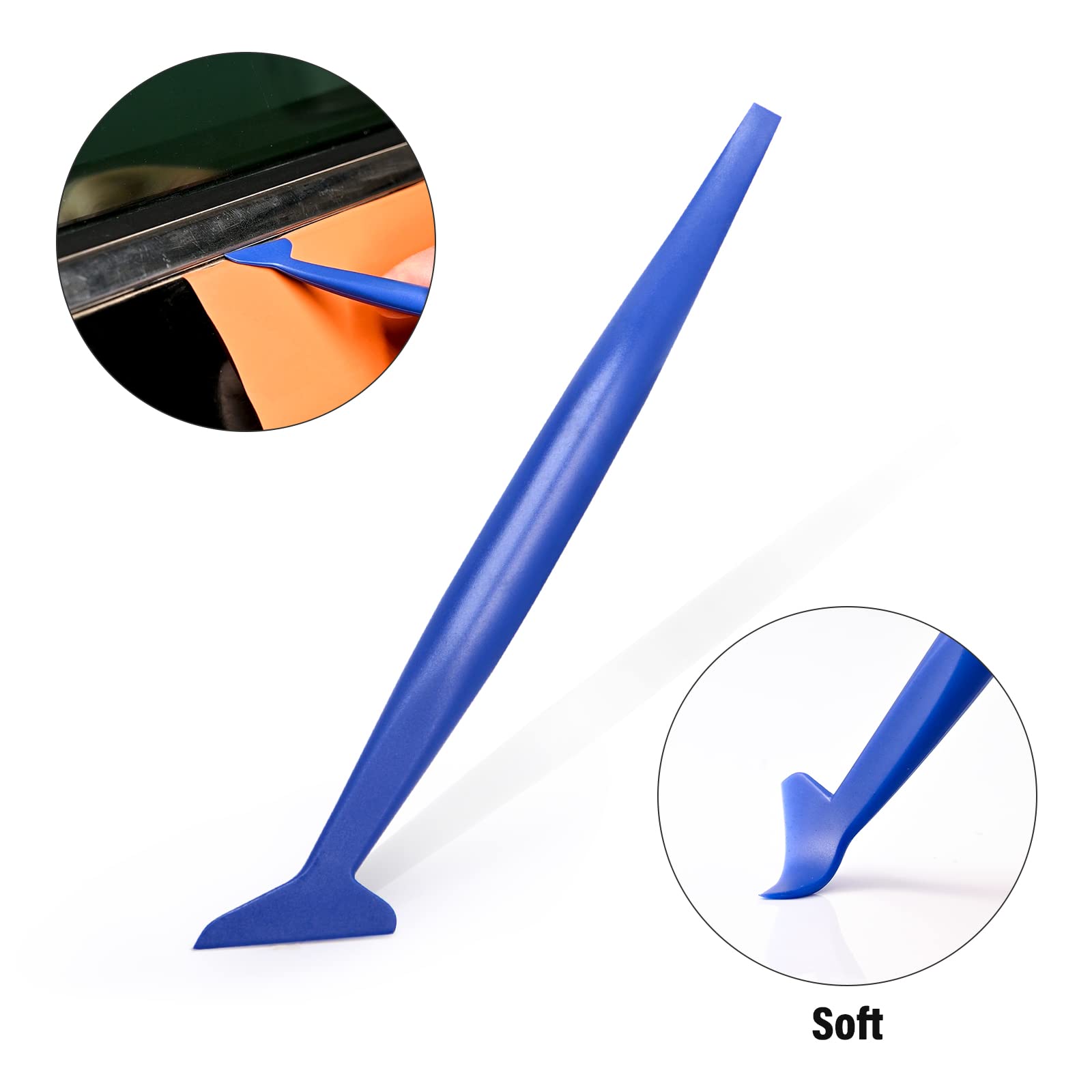 Gomake Vilt rakel 6 inch Alles-in-1 Vinyl rakel met liniaal en microvezel vilt rand vinyl applicator gereedschap tekenen maken grafisch behang film installatie en meetgereedschap, Pack van 3