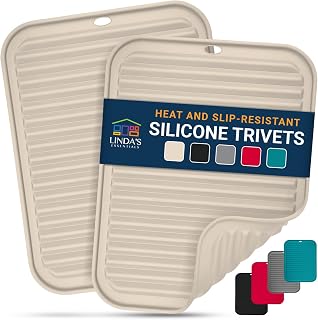 Silicone Trivets for Hot Pans and Pots (2 Pack) - Multipurpose Silicone ...