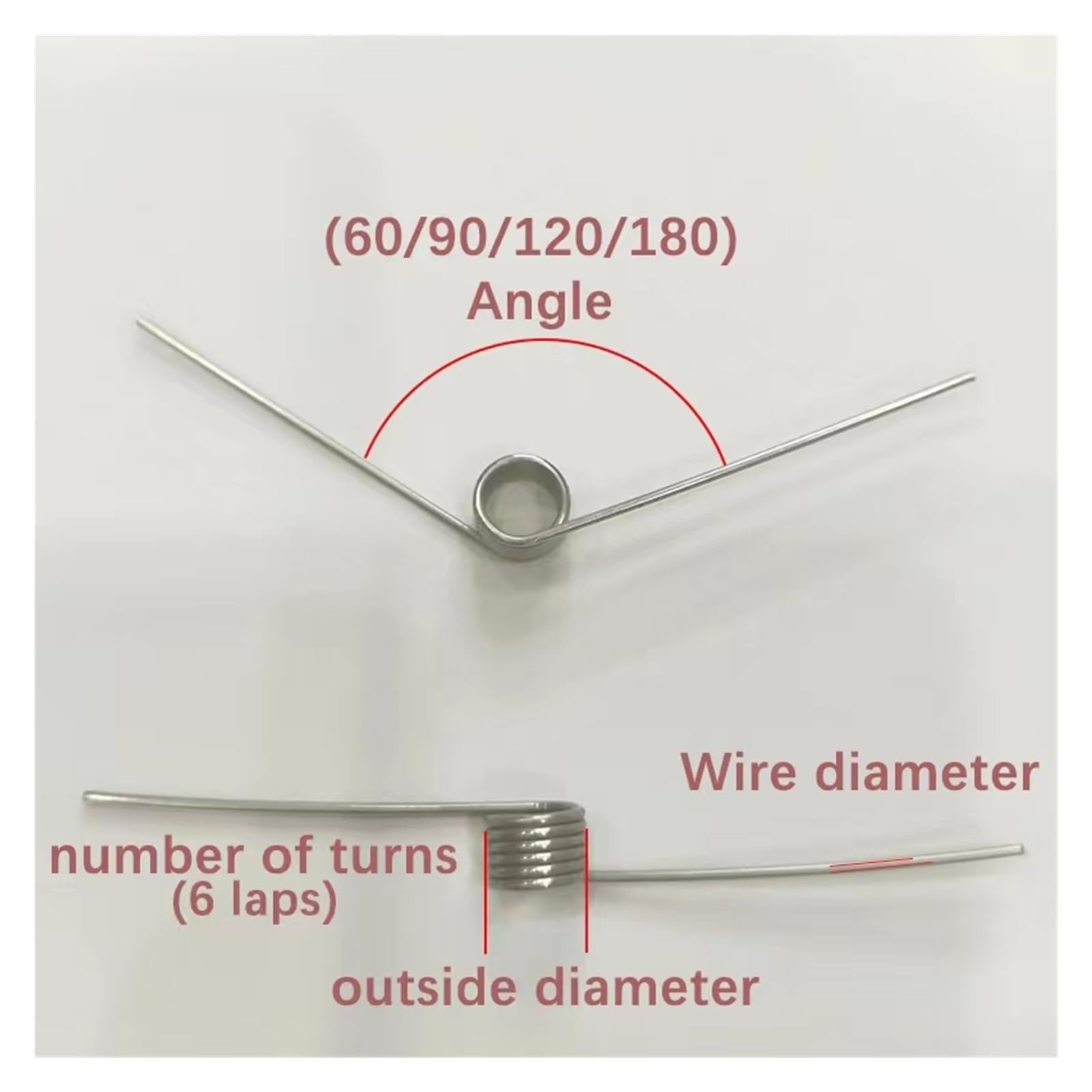 Rorte Tipo V De 1,2mm De Diámetro De Alambre, Muelle Torsional De 6-12mm De Diámetro Exterior, Muell Alimentador De 60/90/120/180 Grados, Contactos De Torsión - AliExprs