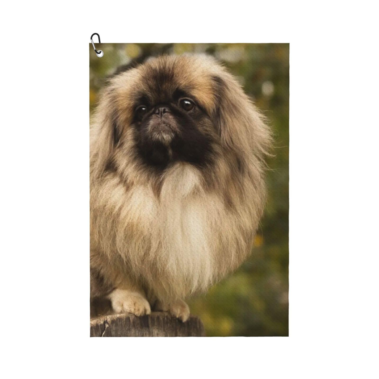 Hnnkloy Pug Dog Printed, 16x24 in Portable Waffle Golf Towels with Carabiner Clip for Golf Bag