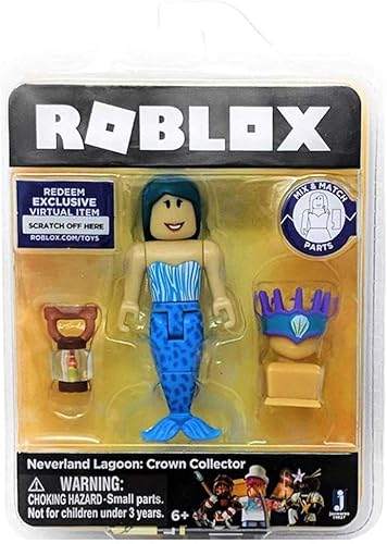 Miniatura 2 de Roblox Gold Collection Neverland Lagoon: Crown Collector Mermaid - Paquete de figura individual con código de artículo virtual exclusivo