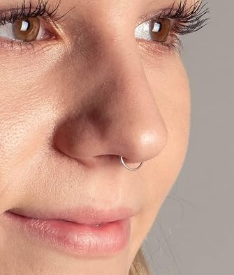 QWALIT Fake Septum Ring Fake Septum Piercing Faux Septum Nose Rings Fake Nose Ring Septum Fake Septum Nose Ring Clip On Septum Nose Ring Faux Septum Piercing Fake Septum Hoop Fake Septum Jewelry