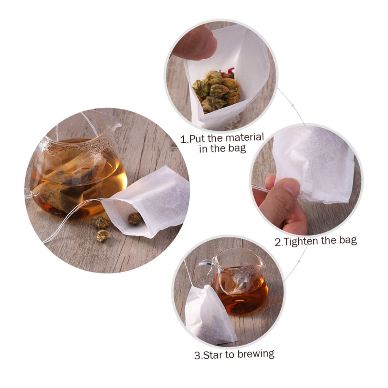 PRETYZOOM 900piezas Bolsas De Té Desechables De Cuerda Para Infusión Filtros De Papel Vacíos Para Té Granel Especias y Hierbas