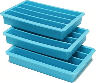 Webake 3-Pack Silicone Ice Cube Tray, Ice Cube Mold 12 Cavity, Ice Cube Sticks for Bottled Beverage, Water Bottles, Sport Drinks, Bottled Soda
