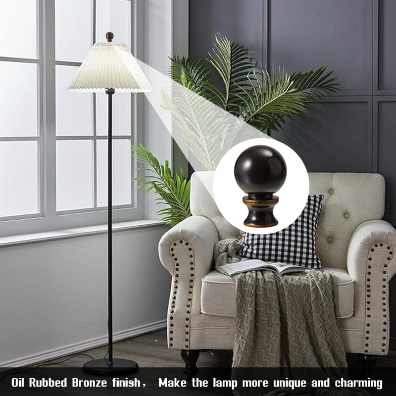 2pcs Oil Rubbed Bronze Lamp Finial Decorative Top Accessories Lighting Lamp Finials