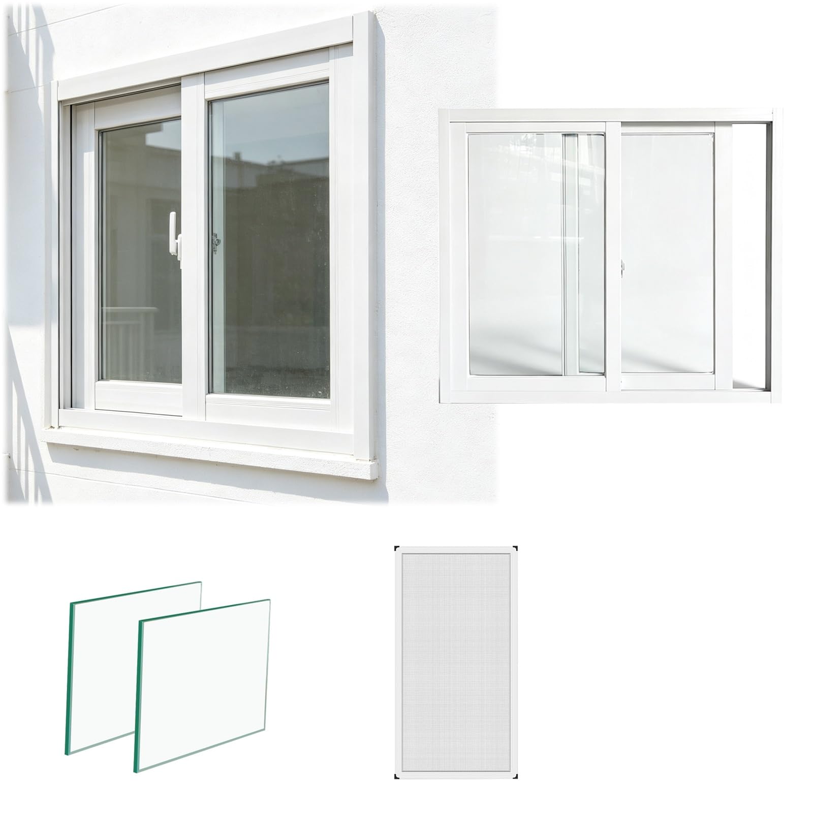 Ventana para cobertizo de jardín y gallineros con aislamiento térmico 86x33