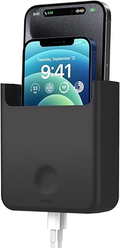 elago Soporte para teléfono compatible con todos los modelos de teléfono montaje con tornillo, carga con cable disponible, organizador de