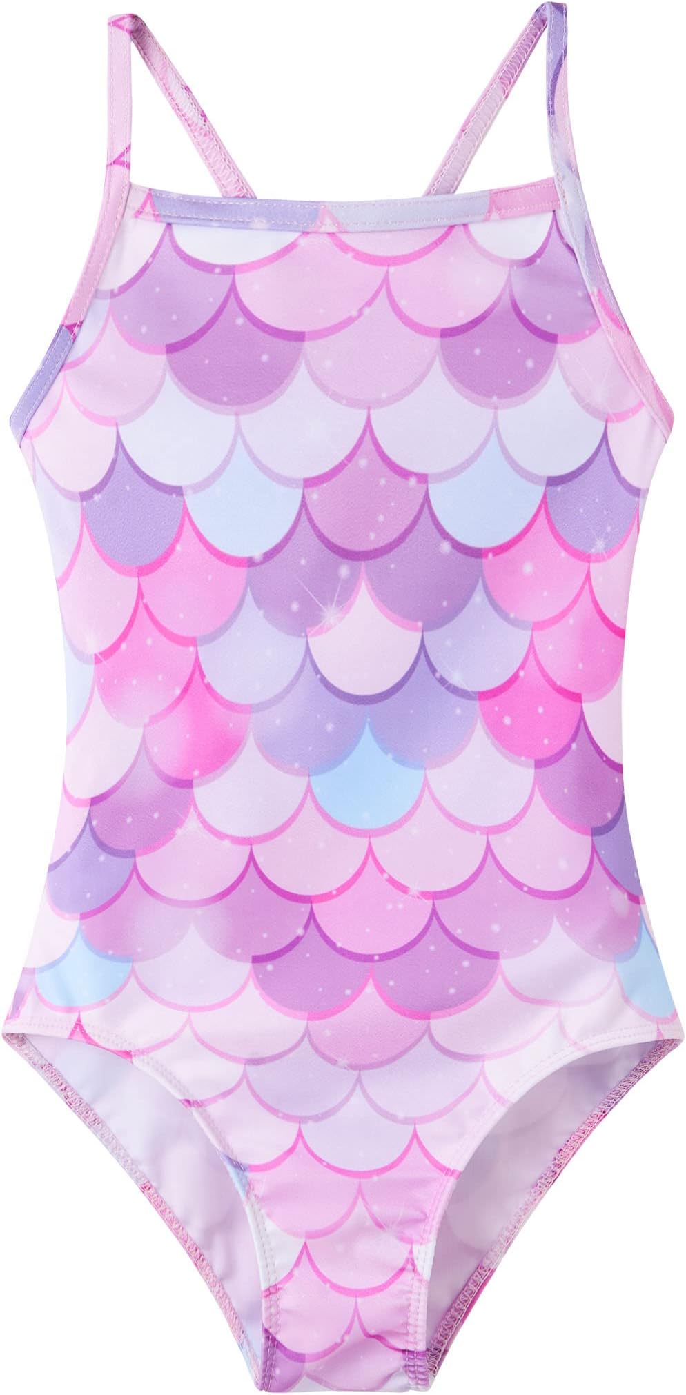 Girls Swimsuits One-Piece Bathing Suits Multicolor Kids Sport Summer Beach Swimwear for 2-10 Years Old