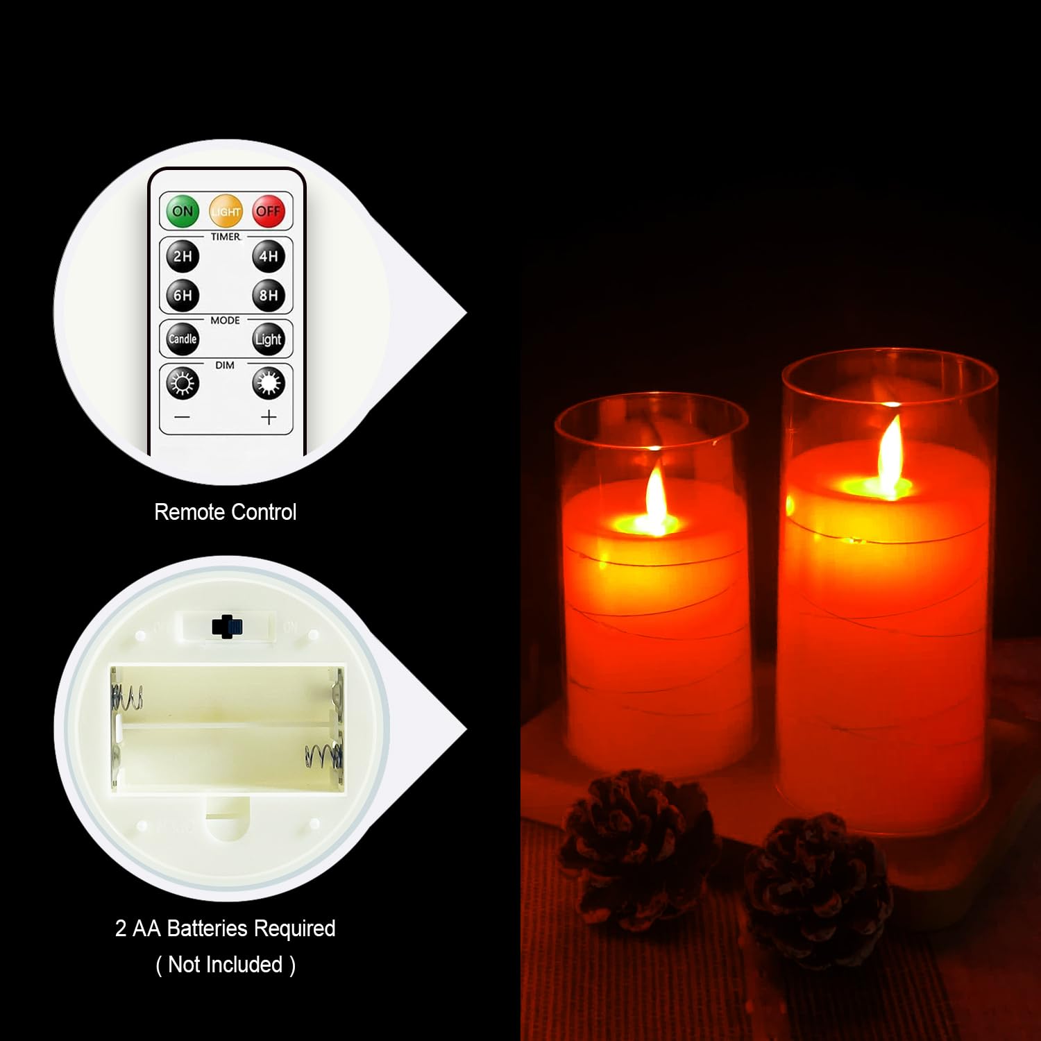 Candela led fiamma oscillante da 7,5cm e alta10cm NATALE LUCI E COLORI 36968 Idea Luce di