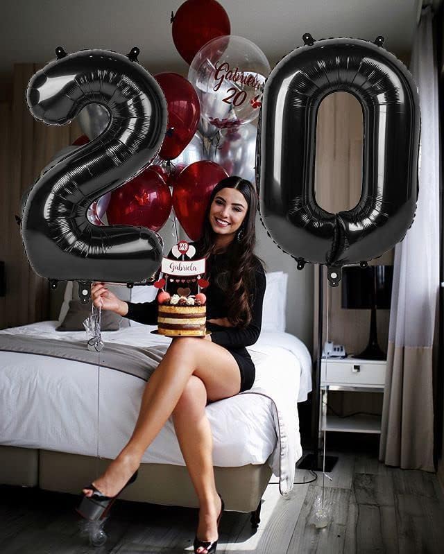 Image of Rozi Decoration Black Large 0 Number Foil Balloons for Happy Birthday Decoration, Anniversary, Graduation, Achievement Party Decoration Pack of 1 Pcs