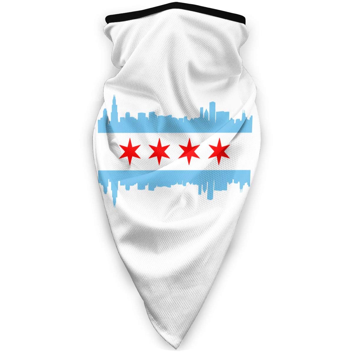 Chicago City Flag Outdoor Face Mouth Mask Windproof Sports Mask Ski Mask Shield Scarf Bandana Men Woman