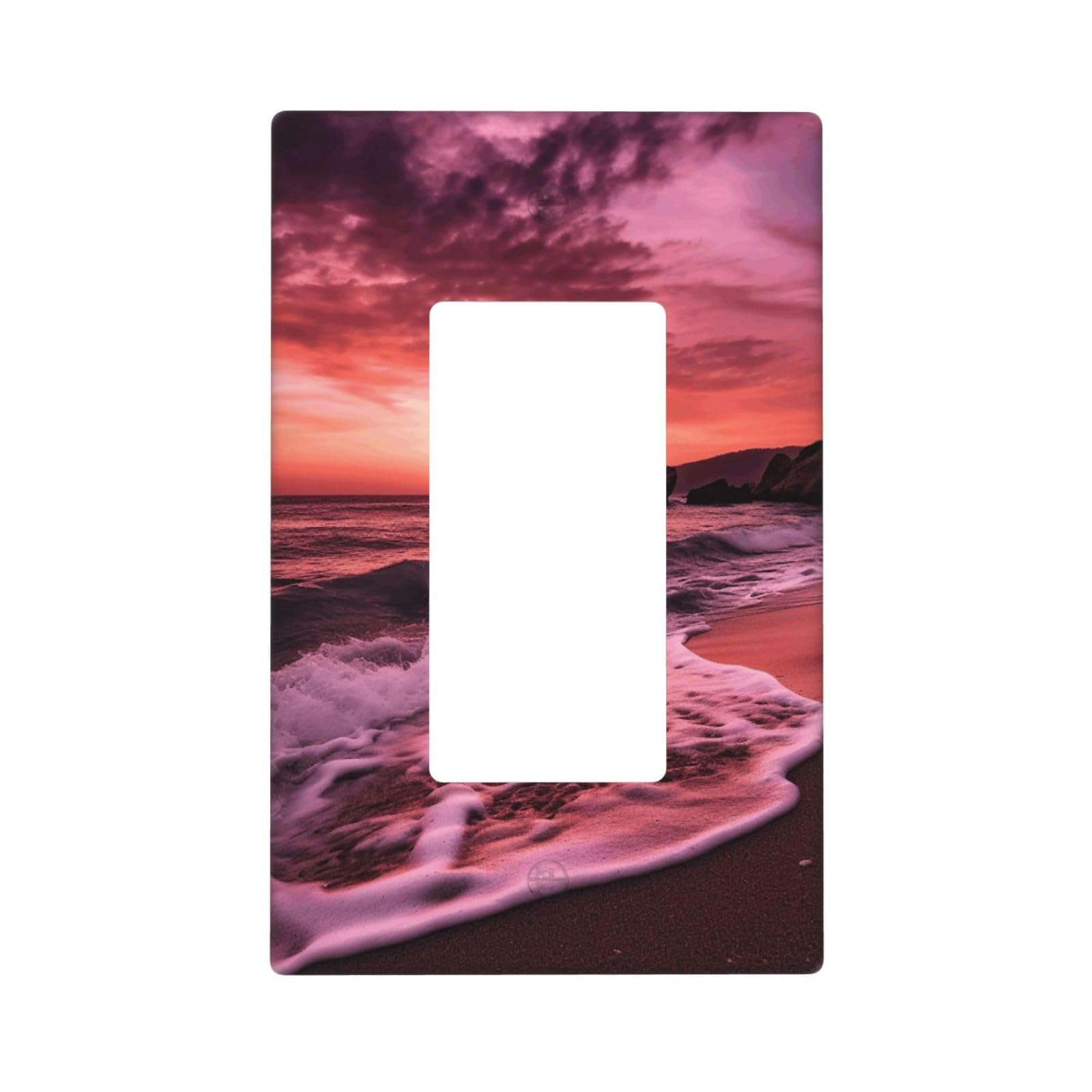 Beach Sunset Wall Plate Cover 1 Gang Light Switch Cover Decorative Single Duplex Wall Plates Mid-size Decorator Blank Electrical Switch Plate Cover for Electrical Outlets