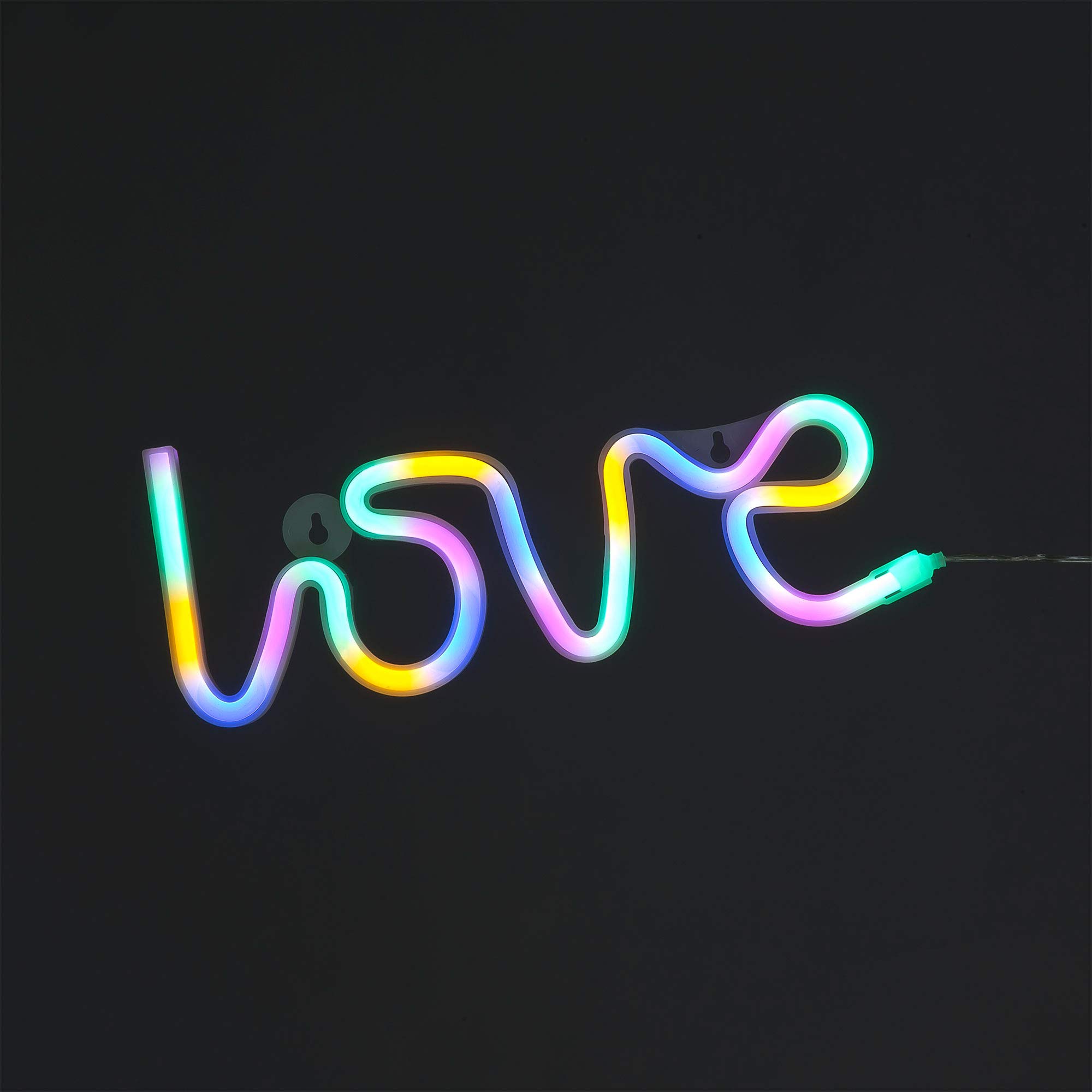 'Love' Shaped Battery & USB Powered LED Rope Light 30cm - 3 Colours Available (Multi Coloured)