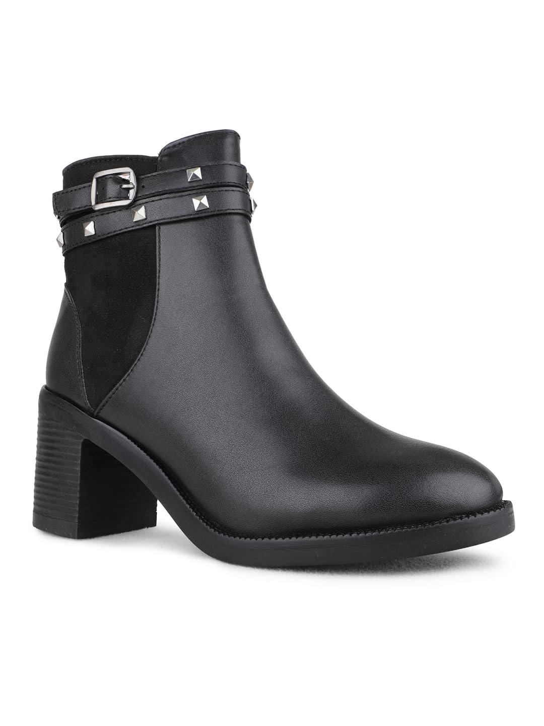 womens Womens Black Solid Casual Round Toe Ankle Boots Ankle Boot-image-28