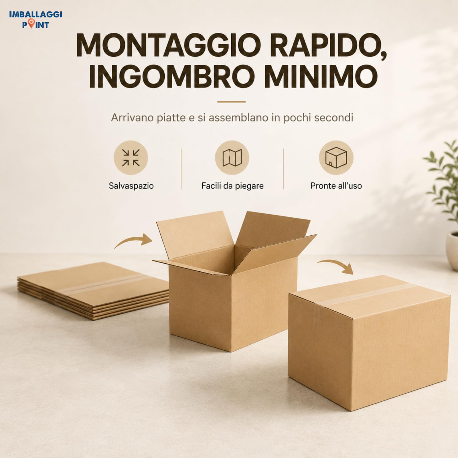 Imballaggi Point - Kartonagen in Havanna - eine Welle - 60 x 40 x 25 cm - Versandkartons für Versand und Umzug - schützend, robust und langlebig - Set mit 20 Stück