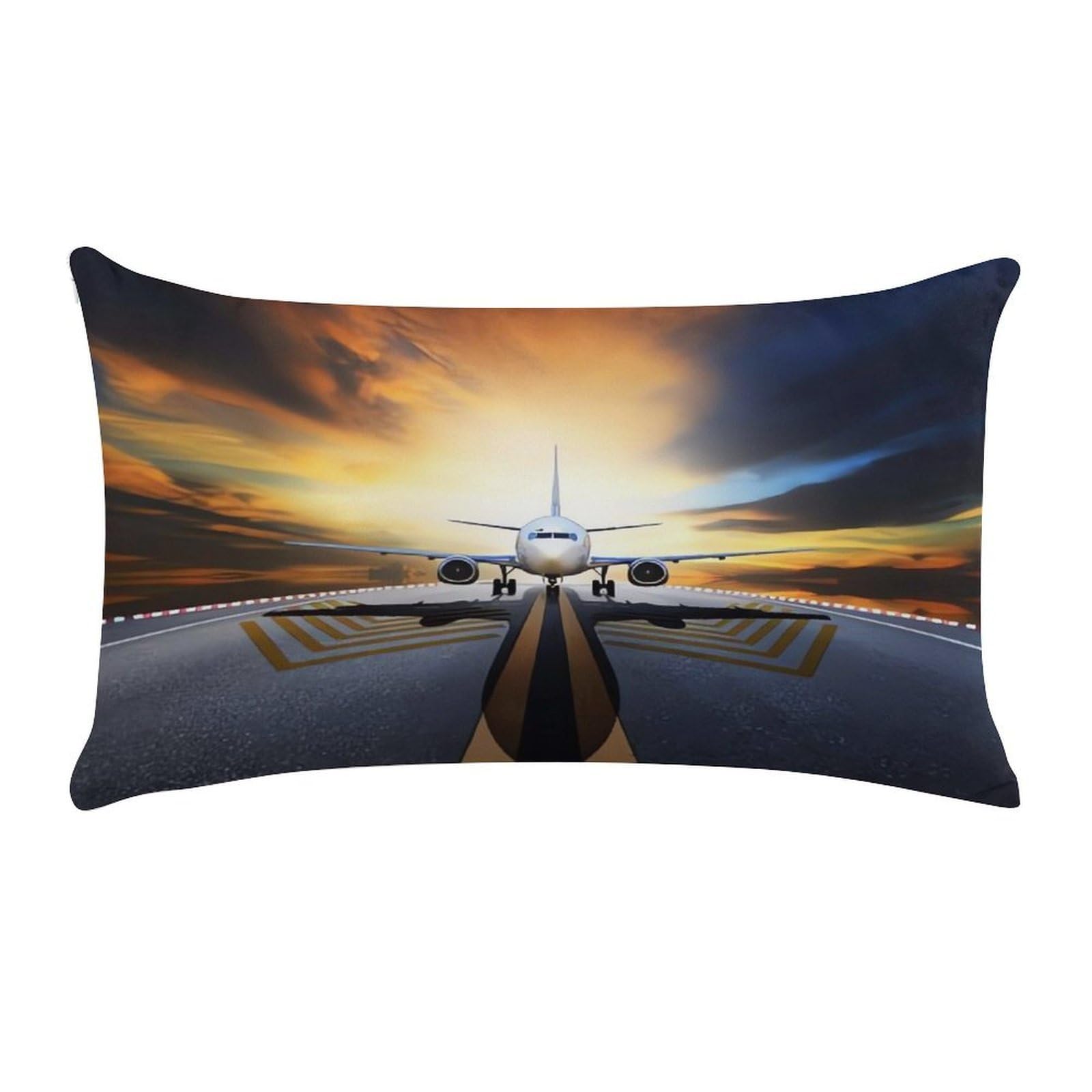 VstaDank Backpack Airplane Throw Pillow Covers Rectangular Cushion Case Short Plush Pillowcase with Zipper Luxury Cozy Lumbar Pillows Shells Decorative Pillow Shams 12 X 20 Inch
