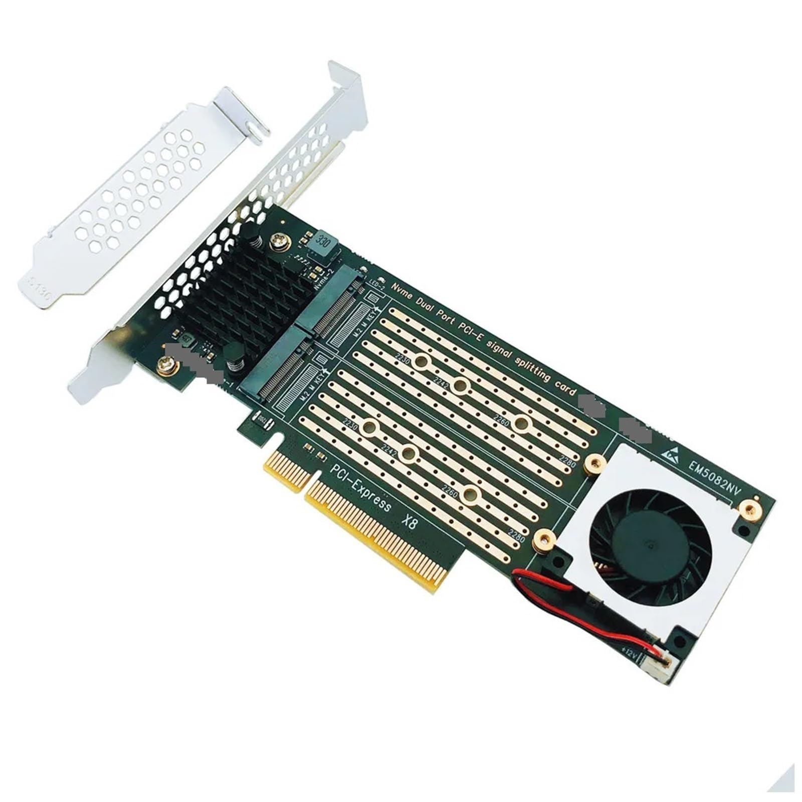 PCIe To M2 Adapter Card PCIe X8 2 Port M2 NVME M Key SSD Converter M.2 PCI Express X8 Adapter VROC Expansion Card Riser