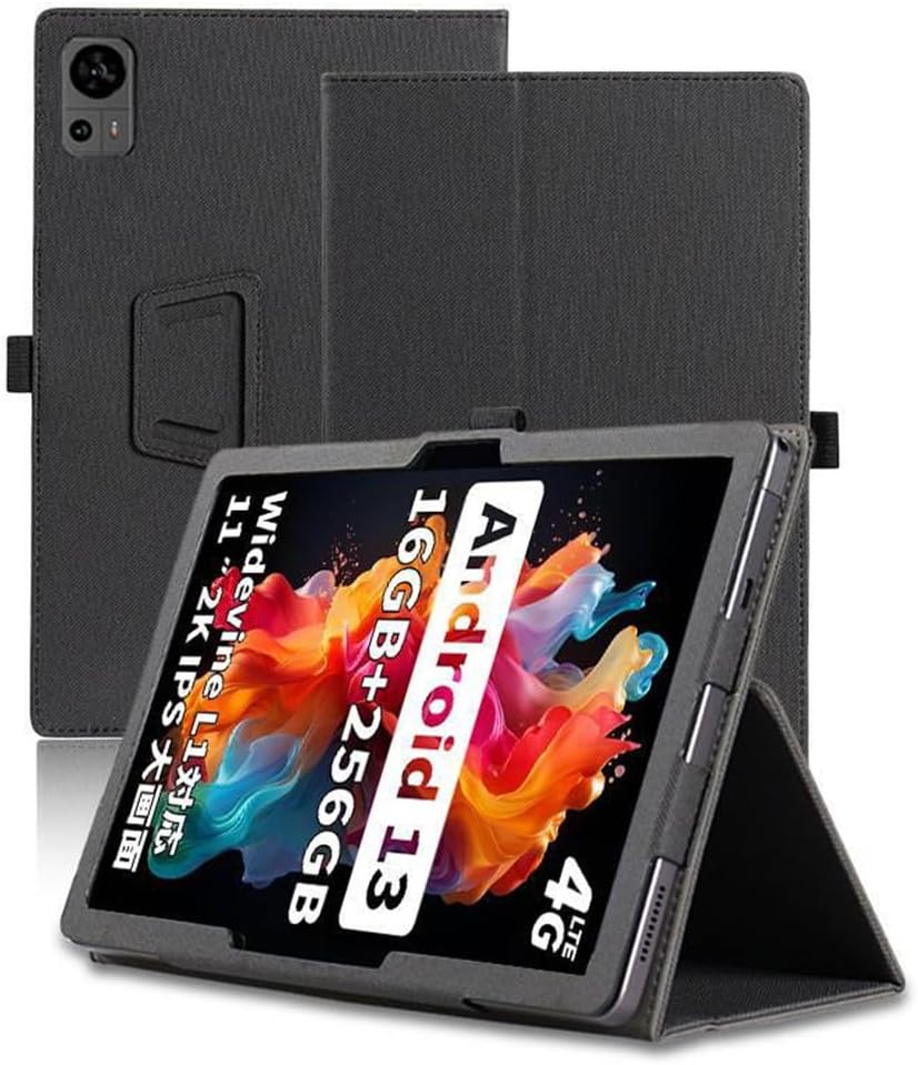 Compatible with Headwolf HPad6 12 INCH 2024 Tablet case, Full Coverage Ultra Slim PU Leather Cover Case with Folding Stand Cover Rugged with Auto Sleep/Wake (Black)