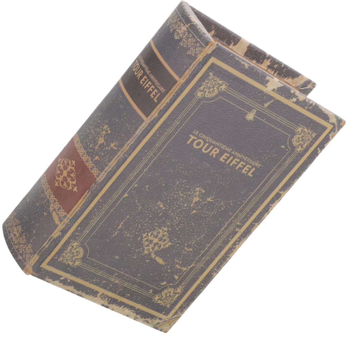 Boîte décorative fausse vintage sur une étagère de salon pour sublimer votre déco