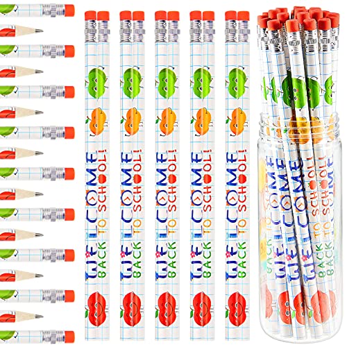 Queepe 36 Pieces Welcome Back To School Pencils First Day of School Pencils Motivational School Pencils Unsharpened, HB Pencil for Children and Students, Classroom, Back to School Supplies