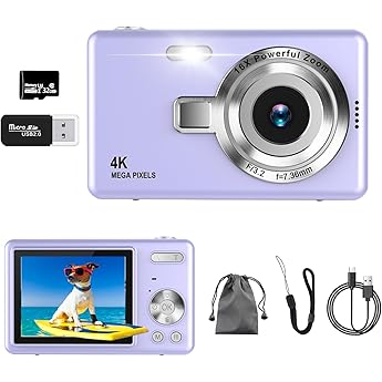digital camera uhd 4k 50mp camera photo appara with 32gb sd card 16x digital zoom rechargeable battery portable vlog camera for children teenagers students beginners