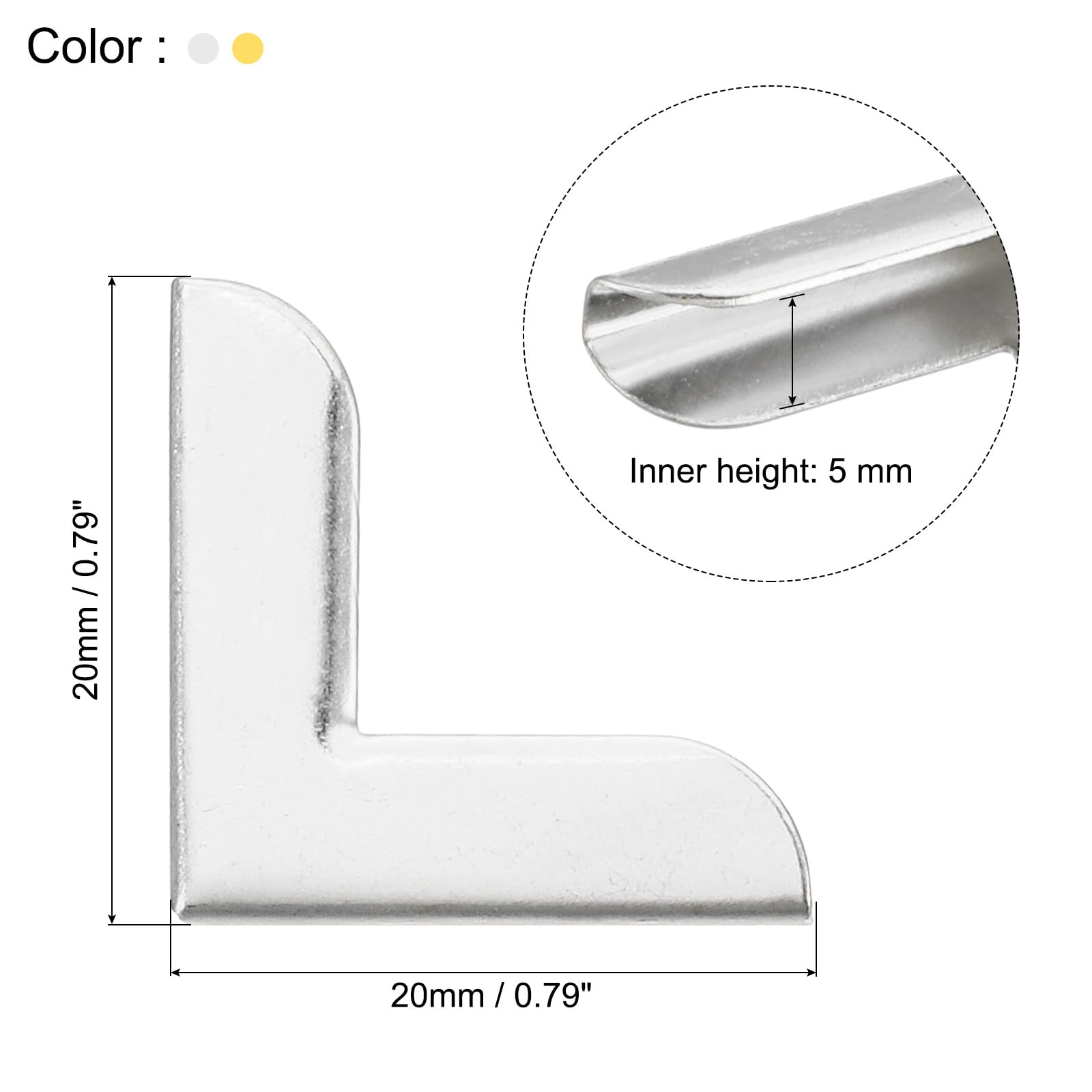 PATIKIL 20mm Metal Book Corners - Image 2